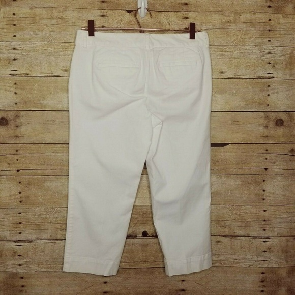 Ann Taylor LOFT Womens 4 Petite White Crop Pants - Picture 2 of 3